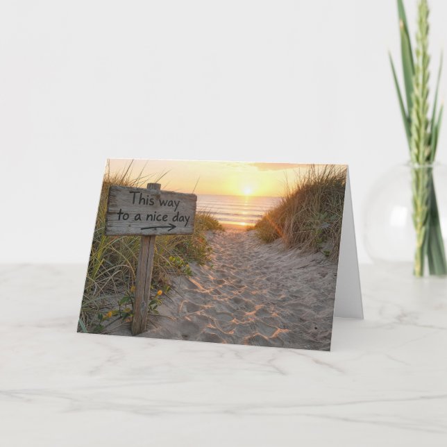 Tarjeta de nota de letrero de playa (Anverso)