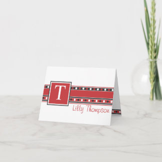 Tarjeta de nota de Lilly - rojo y negro