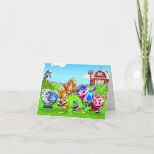 Tarjeta de nota de los animales del campo de