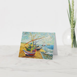 Tarjeta de nota de los barcos de pesca de Van Gogh