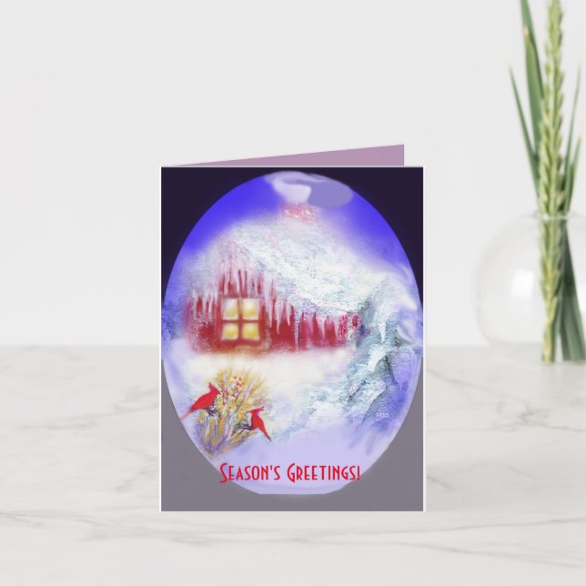 Tarjeta de nota de los carámbanos y del navidad de (Anverso)