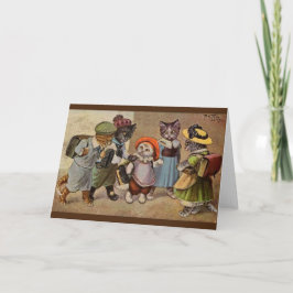 Tarjeta de nota de los días escolares de los gatos