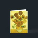 Tarjeta de nota de los girasoles de Van Gogh<br><div class="desc">Tarjeta de nota de los girasoles de Van Gogh. Pintura al óleo en lona a partir de 1888. El florero con quince girasoles sigue siendo uno de los trabajos de la vida más queridos de Vincent van Gogh. El uso brillante de amarillos evoca reservado finales del verano. Un gran regalo...</div>