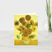 Tarjeta de nota de los girasoles de Van Gogh