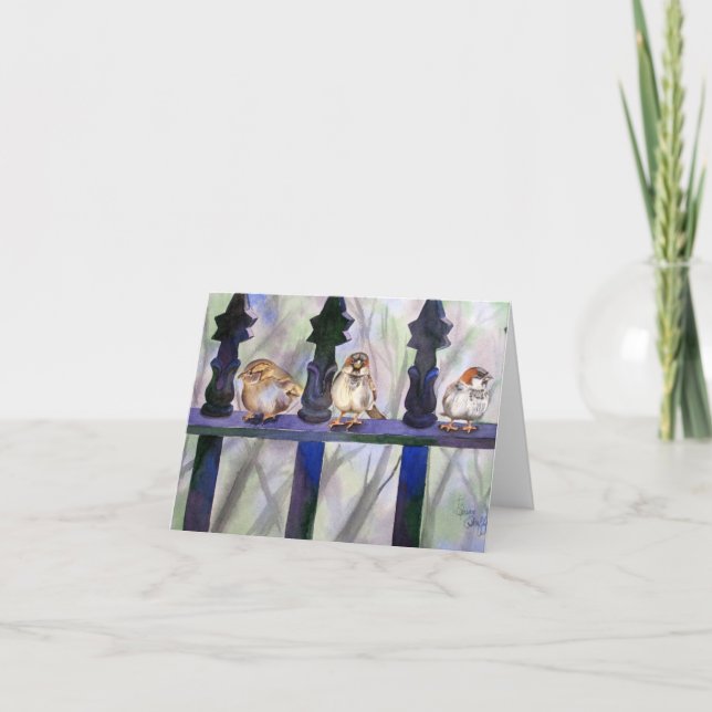 Tarjeta de nota de los gorriones de Dave (Anverso)