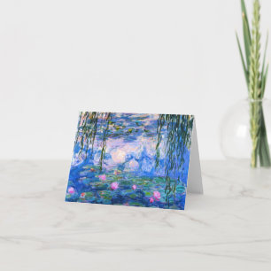 Tarjeta de nota de los lirios de agua de Monet