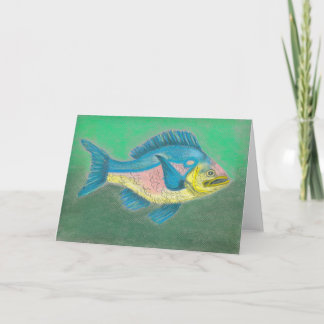 Tarjeta de nota de los pescados del tejido