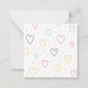 Tarjeta de nota de Love Hearts
