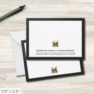 Tarjeta de nota de lujoso Monograma Financial Plan