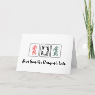 Tarjeta de nota de Mah Jongg Dragons