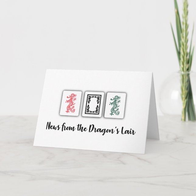 Tarjeta de nota de Mah Jongg Dragons (Anverso)