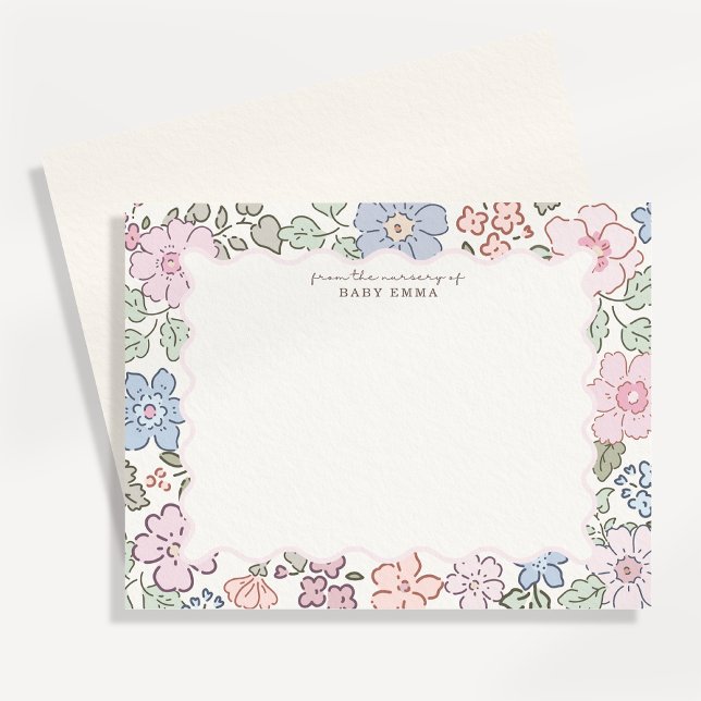 Tarjeta de nota de marco de vivero floral pastel (Subido por el creador)