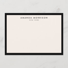 Tarjeta de nota de marfil/negro de lujo minimalist