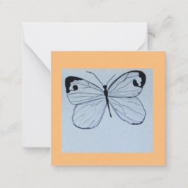 Tarjeta de nota de mariposa