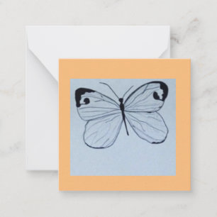 Tarjeta de nota de mariposa