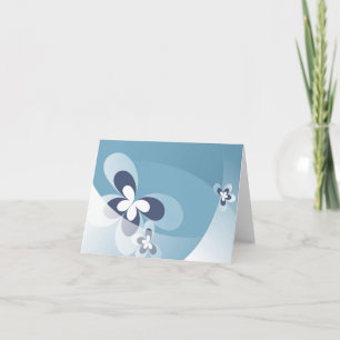 Tarjeta de nota de mariposa azul