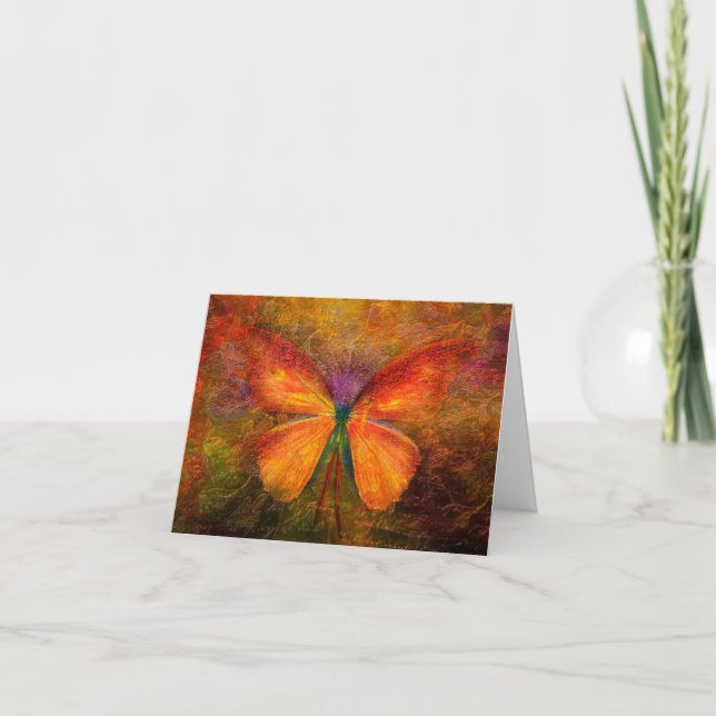 Tarjeta de nota de mariposa elegante (Anverso)