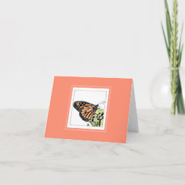 Tarjeta de nota de mariposa monarca