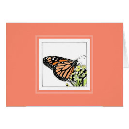 Tarjeta de nota de Mariposa Monarca (Colorizada)