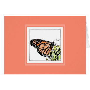 Tarjeta de nota de Mariposa Monarca (Colorizada)