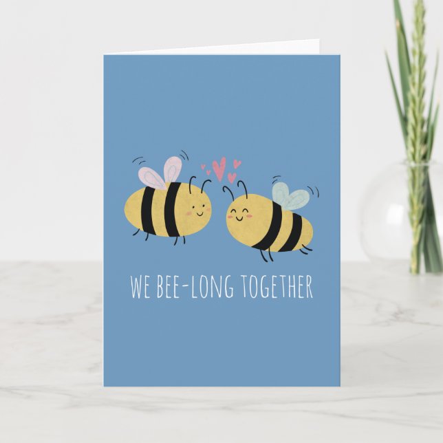Tarjeta de nota de mensaje Cute Bee Couple Persona (Anverso)