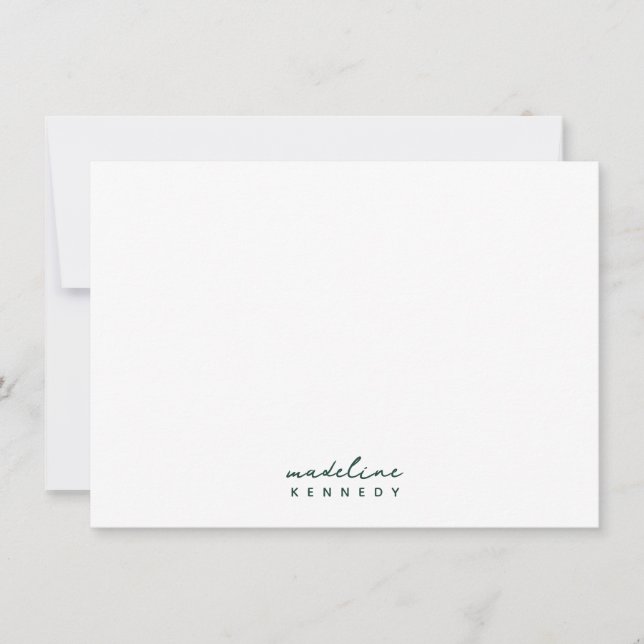 Tarjeta de nota de moda Emerald Green Stationery (Anverso)