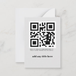 Tarjeta de nota de moda moderna de código QR para