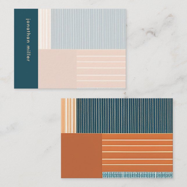 Tarjeta de nota de monograma geométrico moderno (Anverso / Reverso)