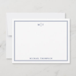 Tarjeta de nota de monograma personalizada minimal