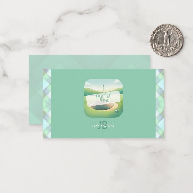 Tarjeta de nota de monograma sobre el tema del gol (Anverso/Reverso In Situ)