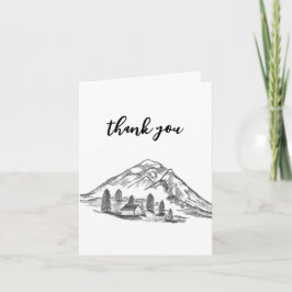 Tarjeta de nota de montaña en blanco y negro