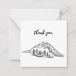 Tarjeta de nota de montaña en blanco y negro
