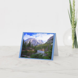 Tarjeta de nota de Mountain Lake 4"x5.6"