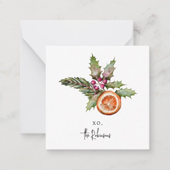 Tarjeta de nota de muérdago de Navidad moderna (Anverso)