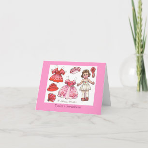Tarjeta de nota de muñeca de San Valentín