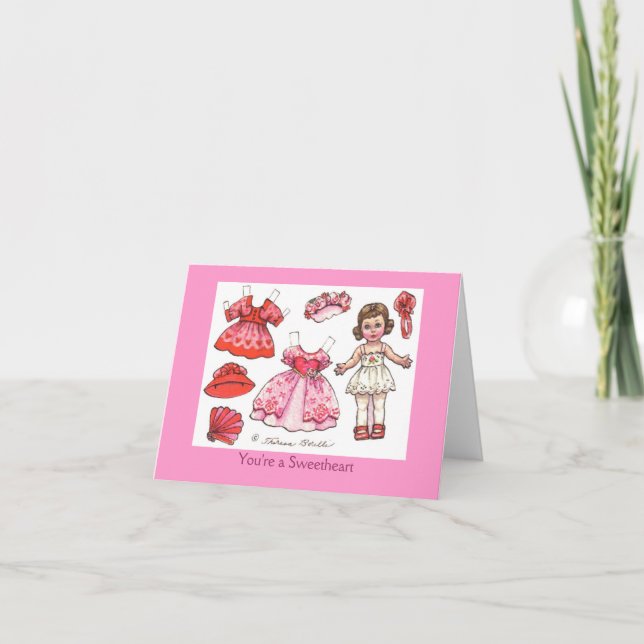Tarjeta de nota de muñeca de San Valentín (Anverso)