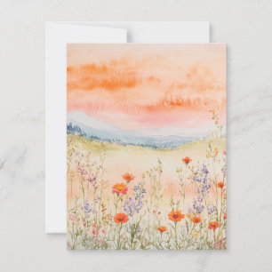 Tarjeta de nota de naturaleza acuarela - Amanecer 