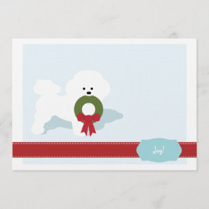 Tarjeta de nota de Navidad Bichon Frise personaliz