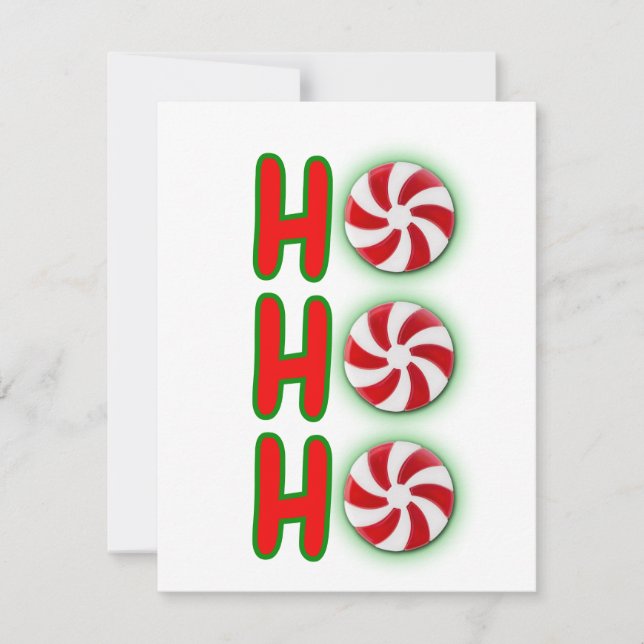 Tarjeta de nota de Navidades Adorable Ho Ho Ho Ho  (Anverso)