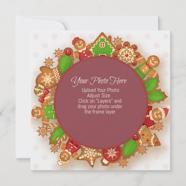 Tarjeta de nota de Navidades de Personalizado Cuad (Anverso)