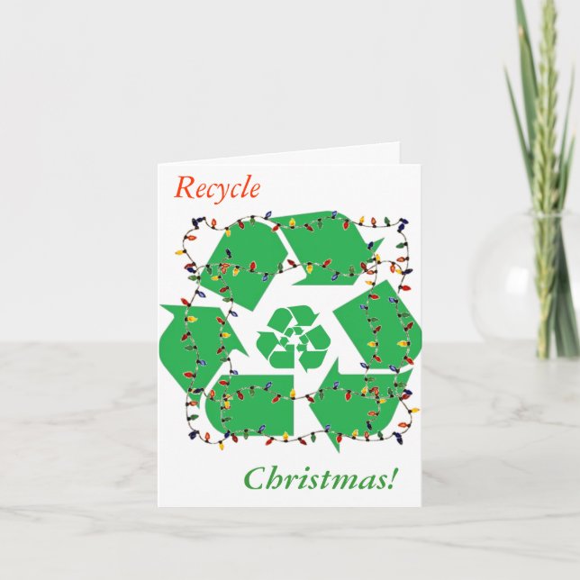Tarjeta de nota de Navidades de reciclaje de Wreat (Anverso)