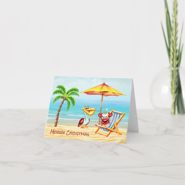 Tarjeta de nota de Navidades náuticos divertidos (Anverso)