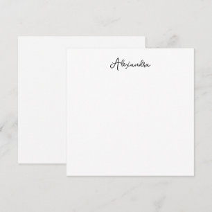 Tarjeta de nota de nombre de guión simple elegante
