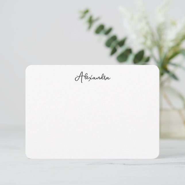 Tarjeta de nota de nombre simple y elegante (Anverso de pie)