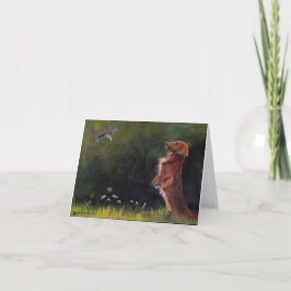Tarjeta de nota de observación del arte del perro