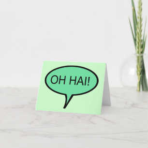 Tarjeta de nota de OH HAI