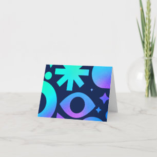 Tarjeta de nota de Ojo Malo Cosmic Azul Teal Púrpu