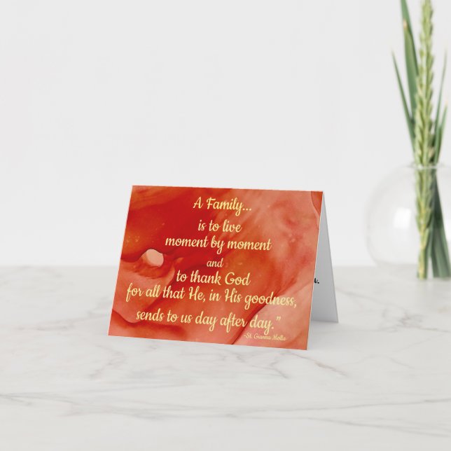 Tarjeta de nota de oración familiar inspiradora (Anverso)