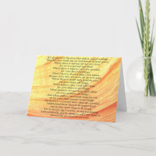 Tarjeta de Nota de Oración I Cor 13 y St Francis