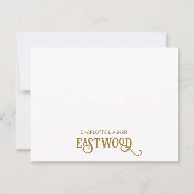 Tarjeta de nota de oro de nombre de pareja (Anverso)